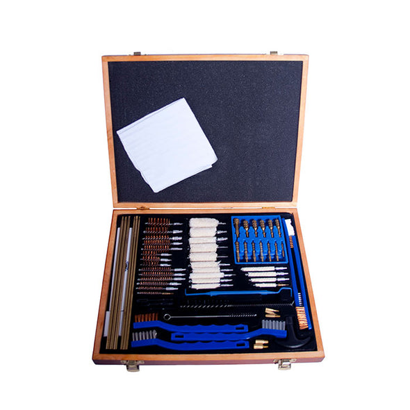 Gunmaster 63pc Deluxe Universal Select Gun Cleaning Kit Wood Case